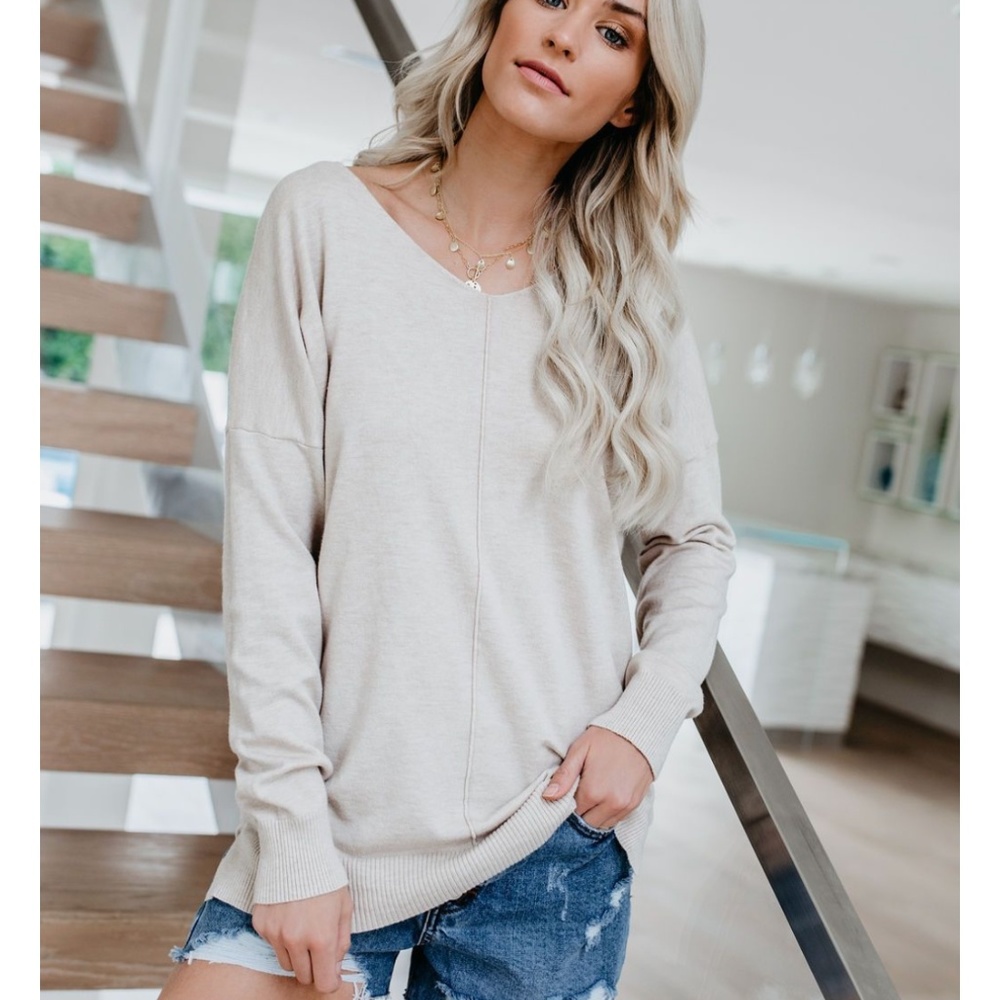 PADME Slouchy Off Shoulder Pullover - Picture 2 of 8